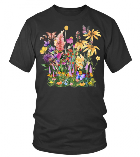 Boho Wildflowers T shirt, Pressed Flowers