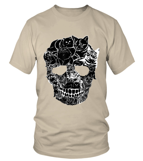 T shirt skull made hotsell of cats