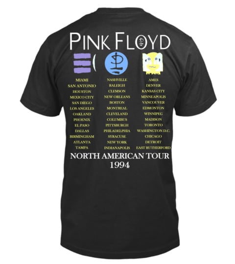 PINK FLOYD Black Edgy Cutout deals Lace Up North American Tour 1994 Graphic Band Tee