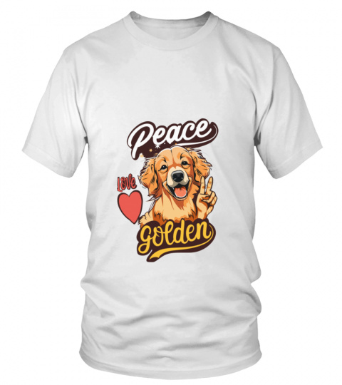 Peace Love Golden Retriever T Shirt