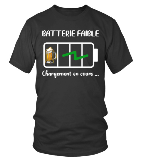 Tee batterie faible humour biere homme