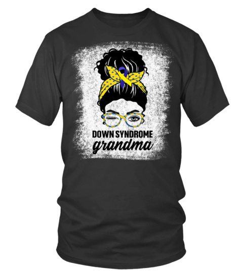 Black Down Syndrome Grandma Nana Awareness Trisomy 21 Afro - T-shirt