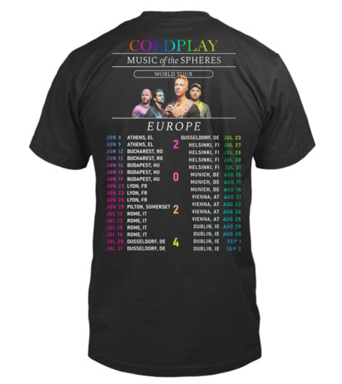 2-Sided Coldplay Europe Tour 2024 Shirt