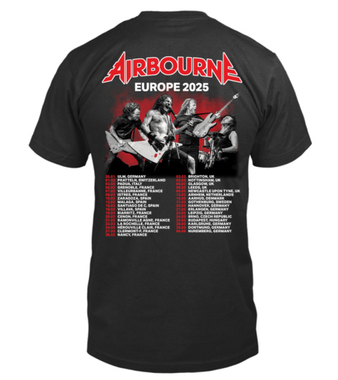 2-Sided Airbourne Europe 2025 Shirt