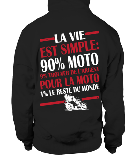 LA VIE EST SIMPLE 90% MOTO  TEE