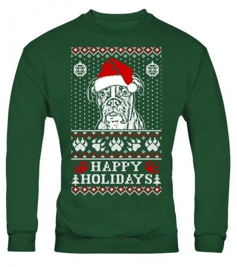 Happy Holidays Boxer Lover Ugly Tshirt Tee Sweatshirt Hoodie
