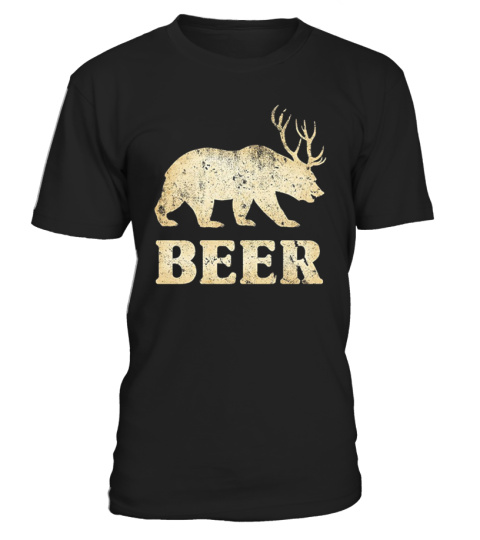 Vintage Bear Deer Beer Funny T-Shirt