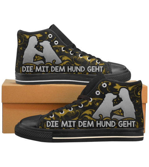 Die mit dem Hund geht GOLD - Geschenk Schuhe