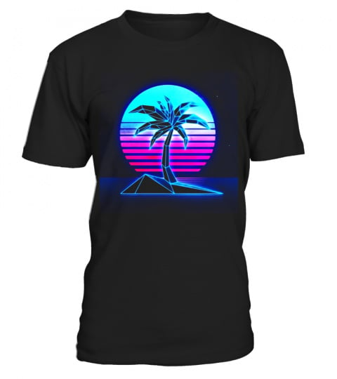 Vaporwave T-Shirt Summer Palm Tree Sunset