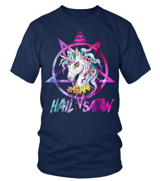 Unicorn Hail Satan Death Metal Rainbow Shirt Rave Men Women Unicorn Hail Satan Death Metal Rainbow Shirt Rave Men Women