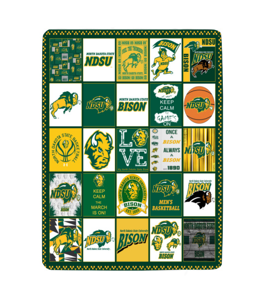 NCAA North Dakota State Bison Sherpa Fleece Blanket 001 Sherpa