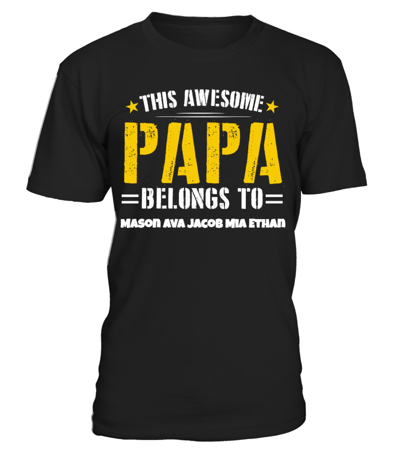 Fathers Day - Awesome Papa - Custom Unisex Tshirt