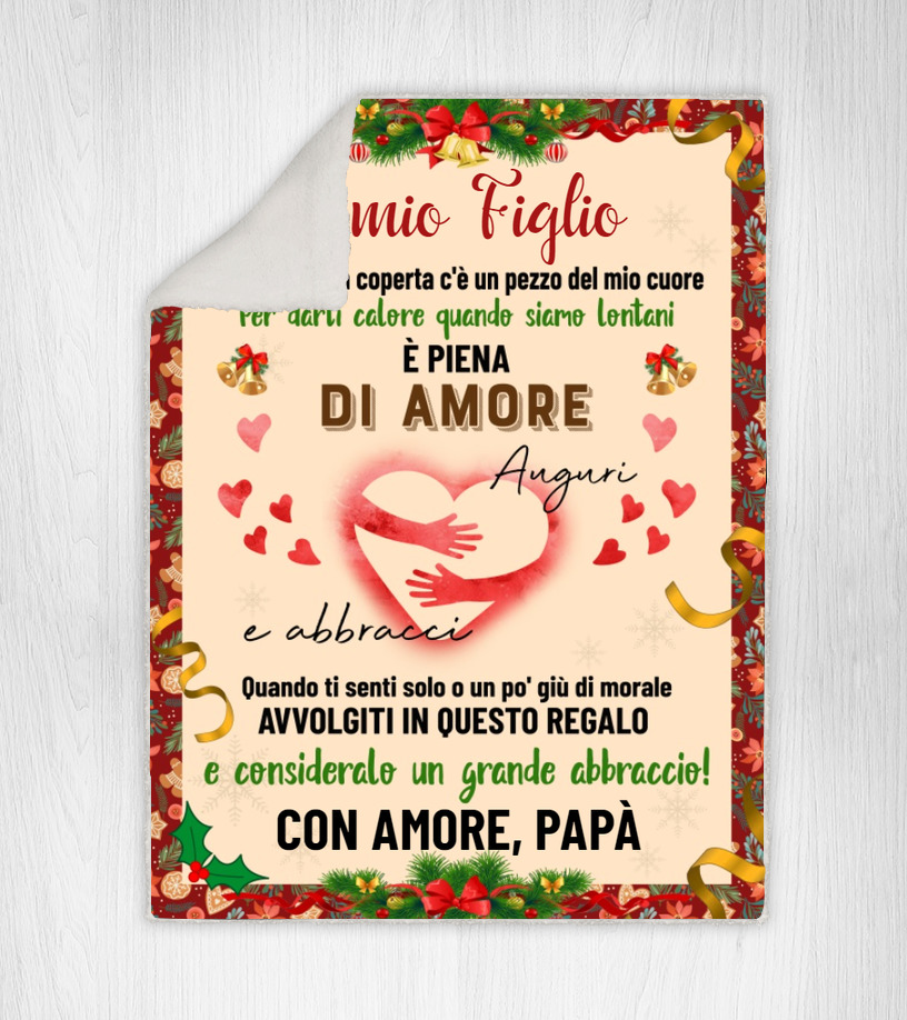 Plaid con Dedica Personalizzabile - Papà - Grazie per avermi donato le cose  più importanti - TVB - [Nome ] - Coperta con frasi - Festa Papa' Plaid -  T-shirteria