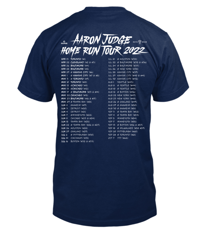 Aaron Judge Home Run Tour 2022 Shirt - Home Run Tour 2022 Tee For