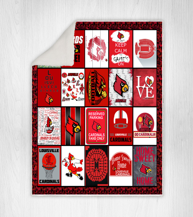 Ncaa Louisville Cardinals Collection Collected Combined Quilt Blanket