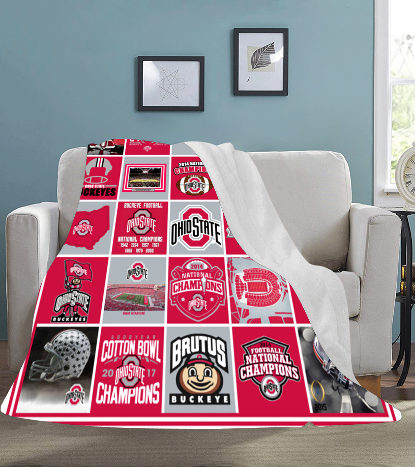 NCAA Ohio State Buckeyes Sherpa Fleece Blanket Gifts For Fans