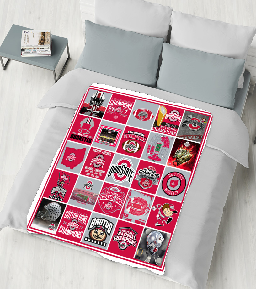 University of Ohio State Buckeyes Sherpa Fleece Blanket Gifts for