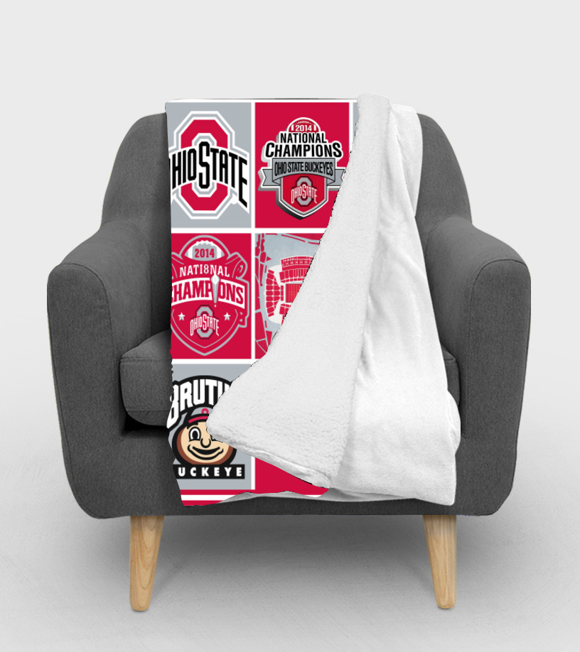 NCAA Ohio State Buckeyes Sherpa Fleece Blanket Gifts For Fans