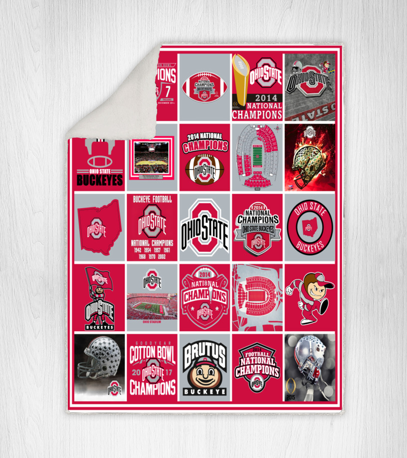 University of Ohio State Buckeyes Sherpa Fleece Blanket Gifts for NCAA Fans  001 - Sherpa Blanket