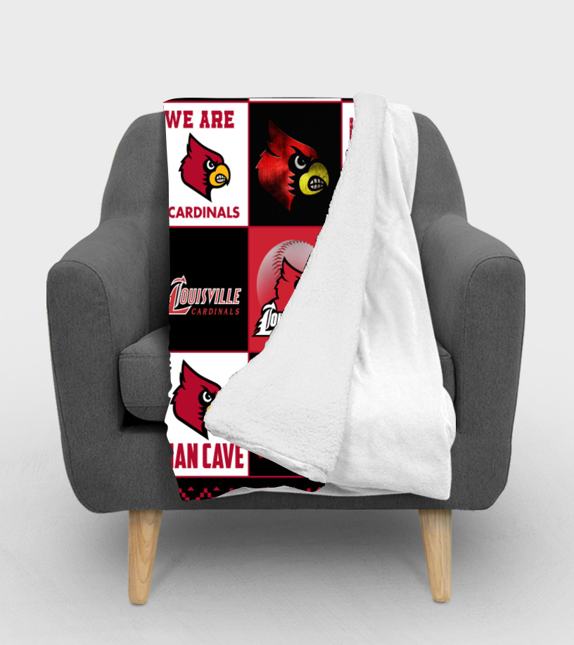 NCAA University of Louisville Cardinals Sherpa Fleece Blanket