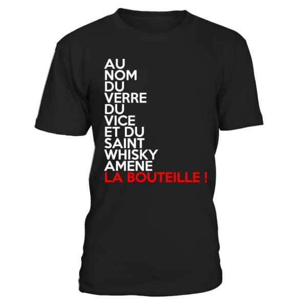 T Shirt Alcool Dr le Au nom du verre du vice et du saint Whisky